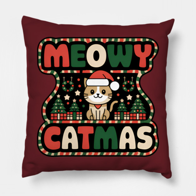 MEOWY CATMAS Pillow by Pete the Cat Guy
