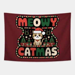 MEOWY CATMAS Tapestry