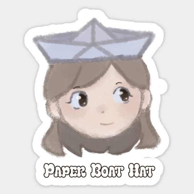 Sarah Paper Boat Hat - Handmade Magnet by criarthdesign
