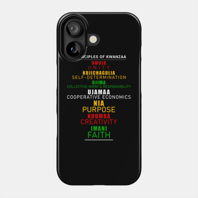 7 Principles of Kwanzaa Phone Case by UrbanLifeApparel
