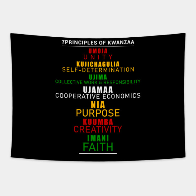 7 Principles of Kwanzaa Tapestry by UrbanLifeApparel