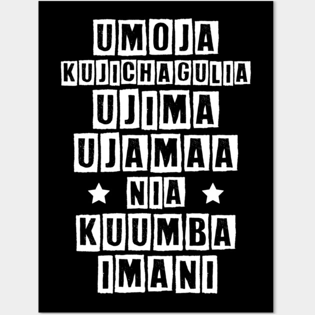Kwanzaa Principles Wall Art by UrbanLifeApparel