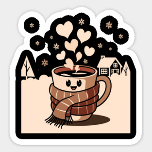 Hot Cocoa Weather, Cozy Winter Design Sticker