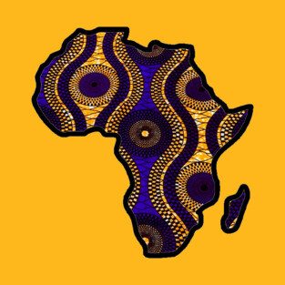 Purple Gold Africa Map T-Shirt