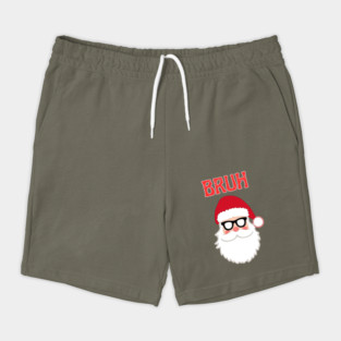 Merry Christmas Bruh Meme Funny Santa Claus Head Shorts