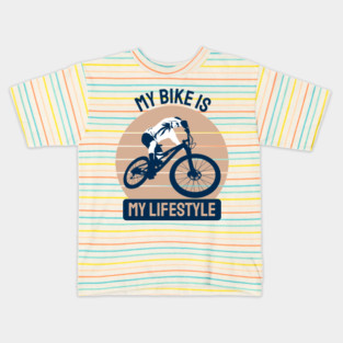 My Bike Is My Lifestyle Bold and Stylish Biker Graphic Tee Kids T-Shirt
