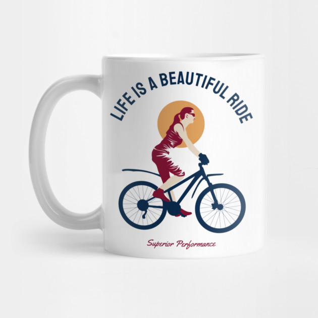Life Is a Beautiful Ride Inspiring Cycling Graphic Tee by Urbanprint