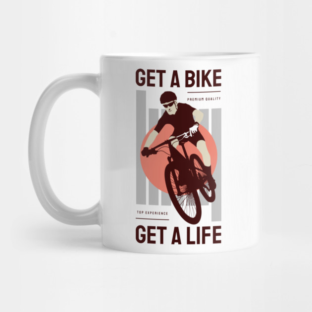 Get a Bike, Get a Life T-Shirt - Bold and Fun Cycling Graphic Tee by Urbanprint