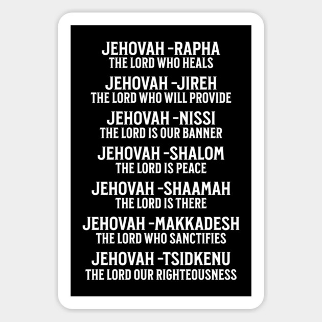 Jehovah - Names of God Magnet by UrbanLifeApparel