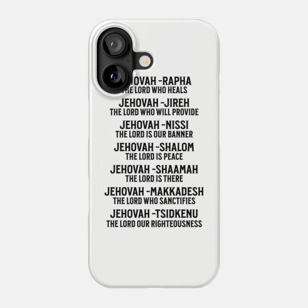 Jehovah - Names of God Black Phone Case by UrbanLifeApparel