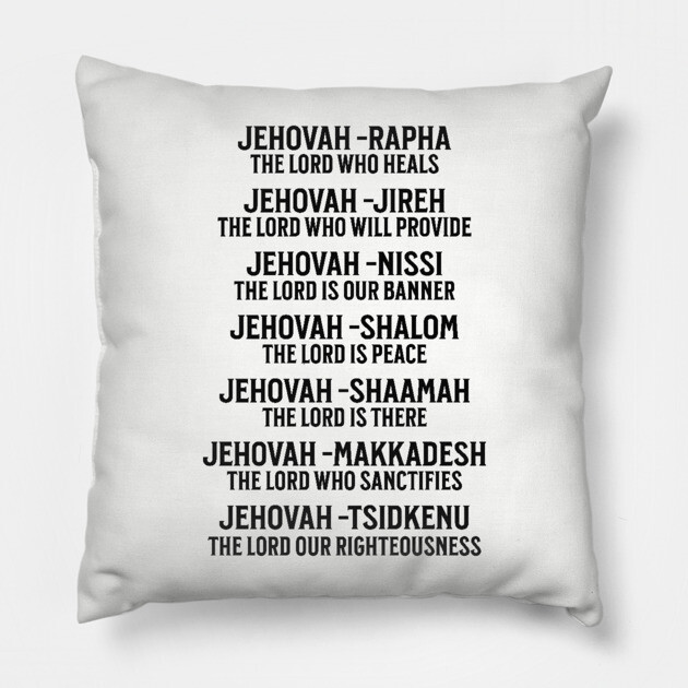 Jehovah - Names of God Black Pillow by UrbanLifeApparel