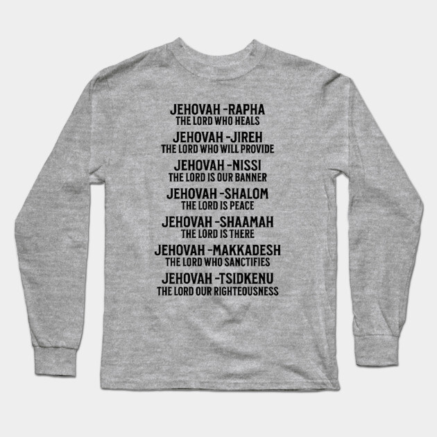 Jehovah - Names of God Black Long Sleeve T-Shirt by UrbanLifeApparel