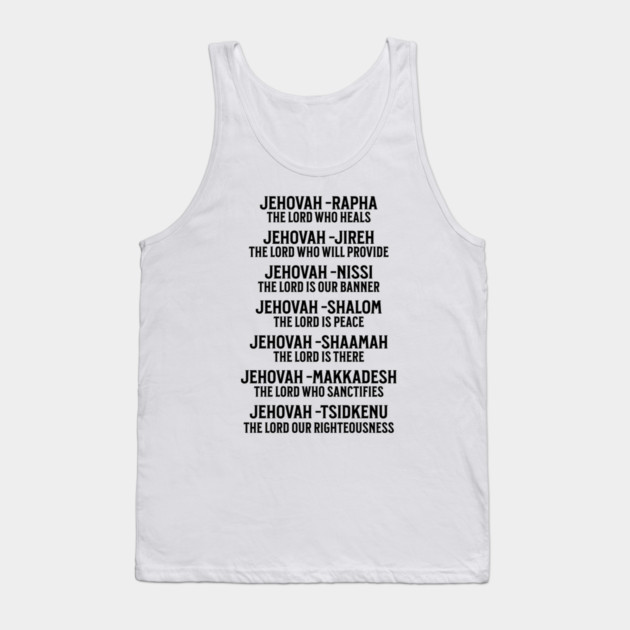 Jehovah - Names of God Black Tank Top by UrbanLifeApparel