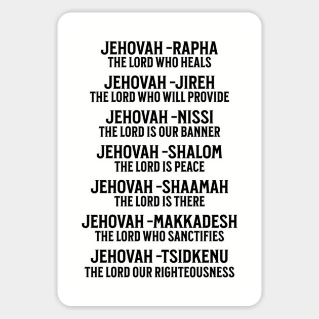 Jehovah - Names of God Black Magnet by UrbanLifeApparel