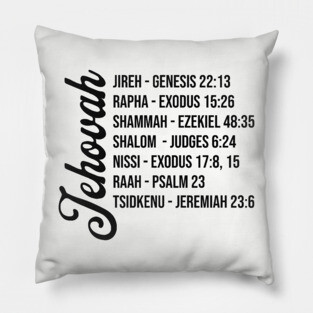 Jehovah - Names and Bible Verses Black Pillow
