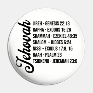Jehovah - Names and Bible Verses Black Pin