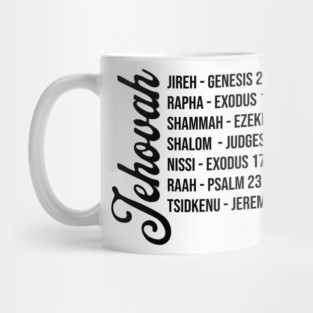Jehovah - Names and Bible Verses Black Mug