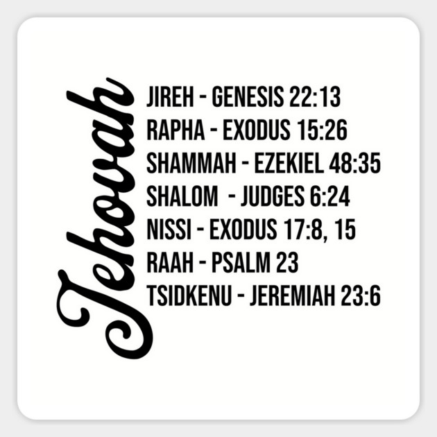 Jehovah - Names and Bible Verses Black Magnet by UrbanLifeApparel