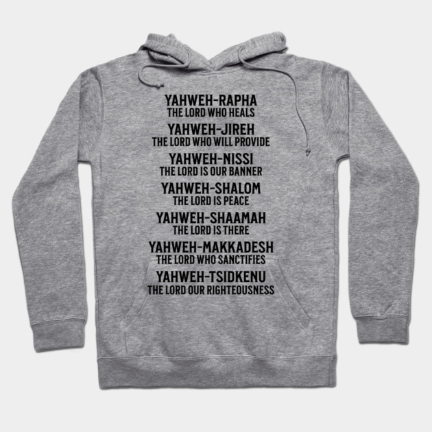 Yahweh - Names of God Black Hoodie by UrbanLifeApparel