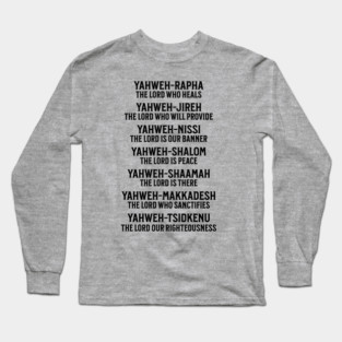 Yahweh - Names of God Black Long Sleeve T-Shirt