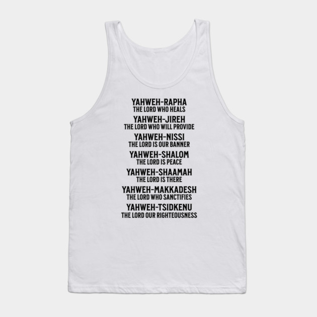 Yahweh - Names of God Black Tank Top by UrbanLifeApparel