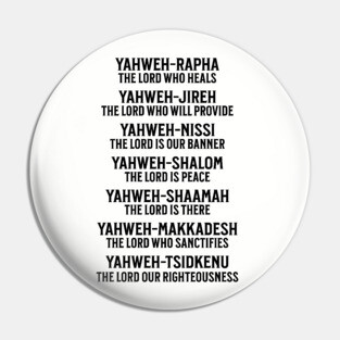 Yahweh - Names of God Black Pin