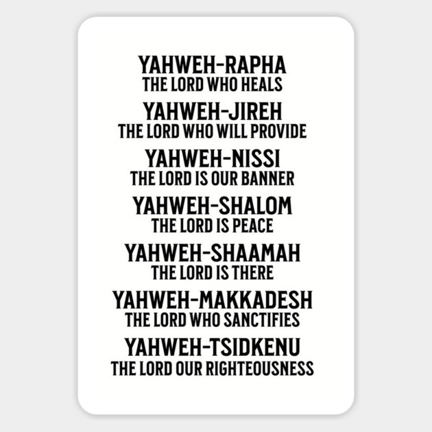 Yahweh - Names of God Black Magnet by UrbanLifeApparel