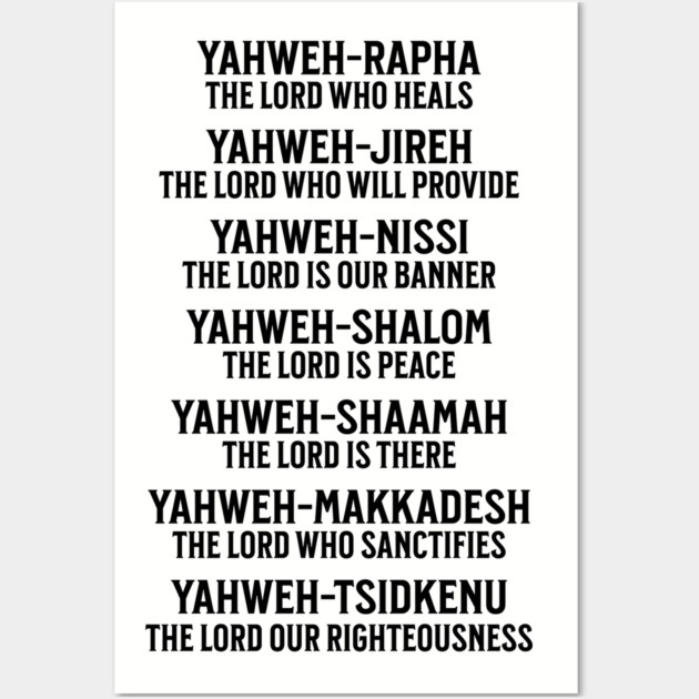 Yahweh - Names of God Black Wall Art by UrbanLifeApparel