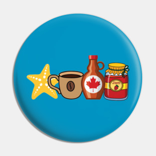 Starfish and Coffee Pin