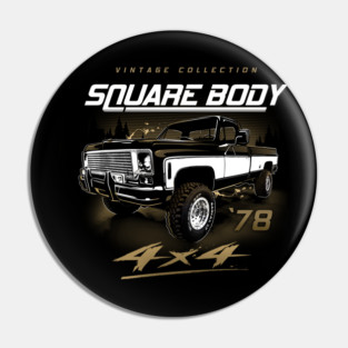 Square Body Truck 4x4 Tshirt Pin