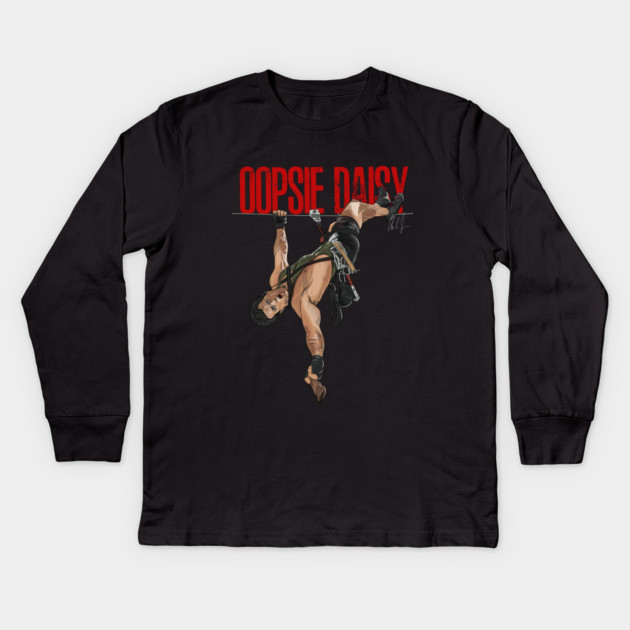 Cliffhanger: Oopsie Daisy Kids Long Sleeve T-Shirt by 51Deesigns