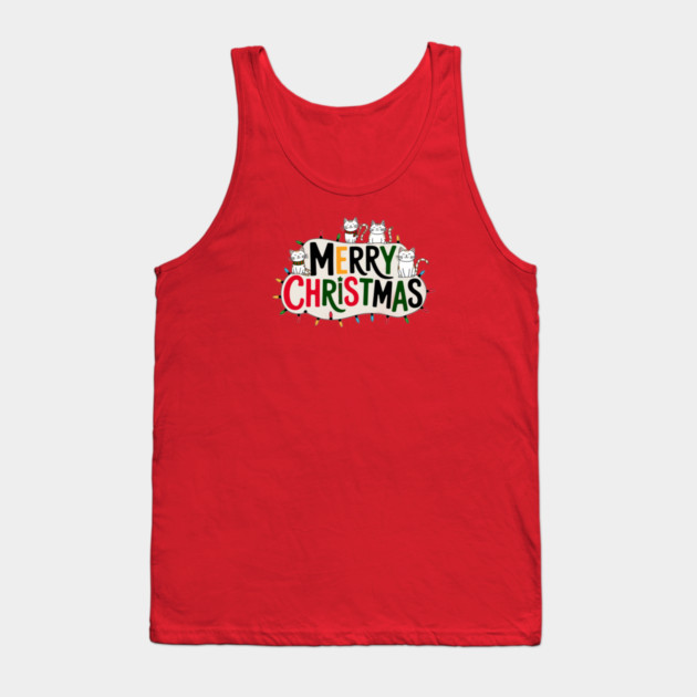 Merry Christmas Cats Tank Top by Pete the Cat Guy