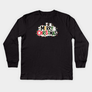 Merry Christmas Cats Kids Long Sleeve T-Shirt