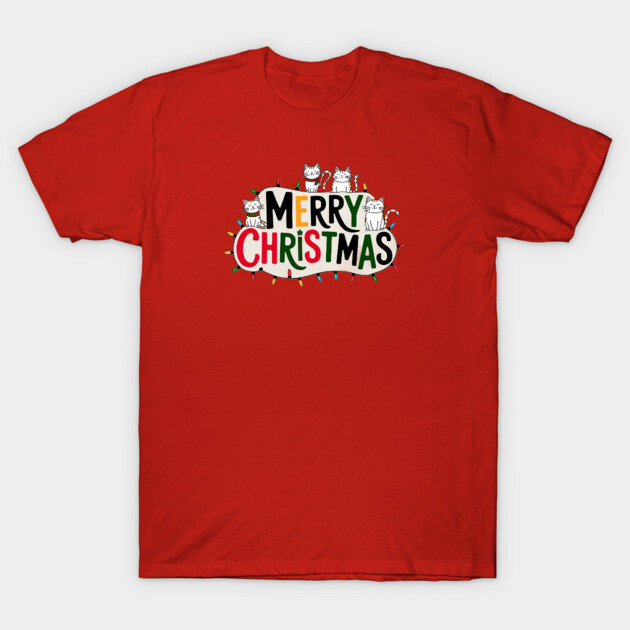Merry Christmas Cats T-Shirt by Pete the Cat Guy