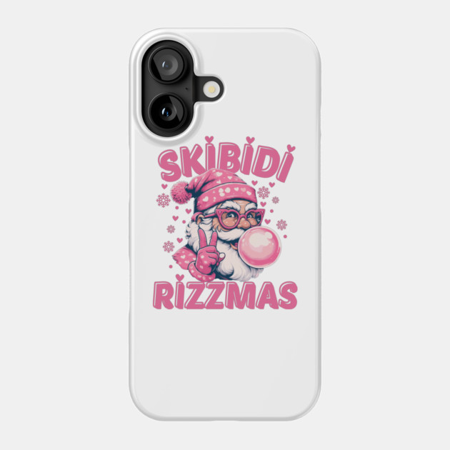 Skibidi Rizzmas Pink Santa Claus Phone Case by Creatifly Graphic Tees