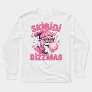 Skibidi Rizzmas Pink Santa Claus Long Sleeve T-Shirt