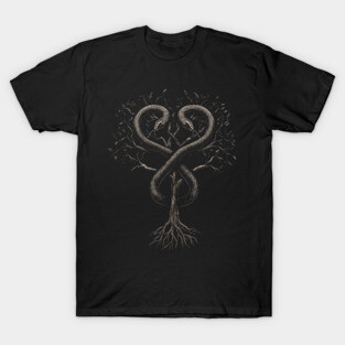Serpent of Duality - Rod of Asclepius, Hermetic Wisdom Tree of Knowledge T-Shirt