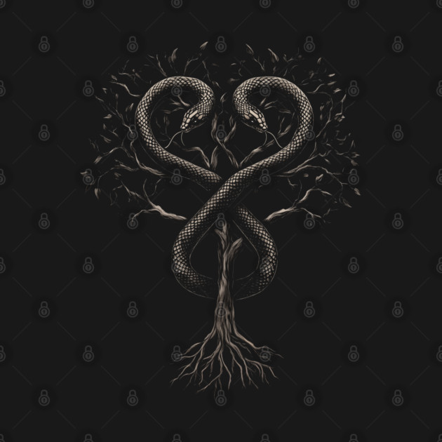 Serpent of Duality - Rod of Asclepius, Hermetic Wisdom Tree of Knowledge by AltrusianGrace