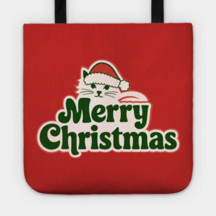 Merry Christmas Cat Tote