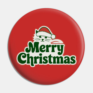Merry Christmas Cat Pin
