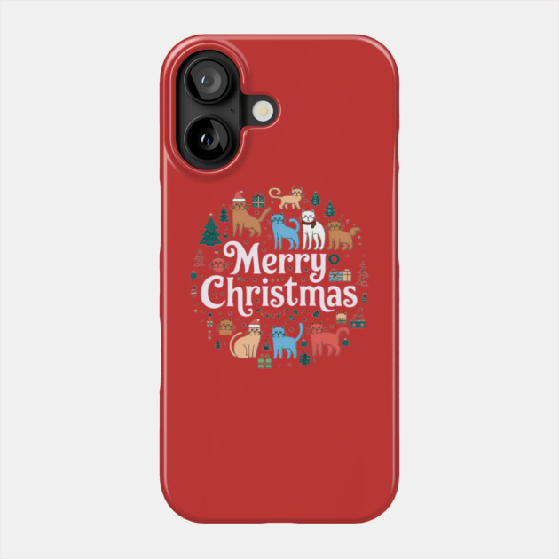 Merry Christmas Cats Phone Case by Pete the Cat Guy