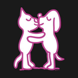 Cat & Pooch Smooch - JoKoBo T-Shirt