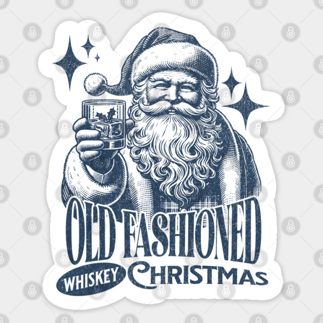 Old Fashioned Whiskey Christmas Santa Claus Sticker by Joaddo