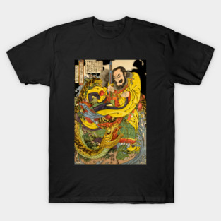 Utagawa Kuniyoshi: Japanese sorcerer evoking a storm-dragon T-Shirt