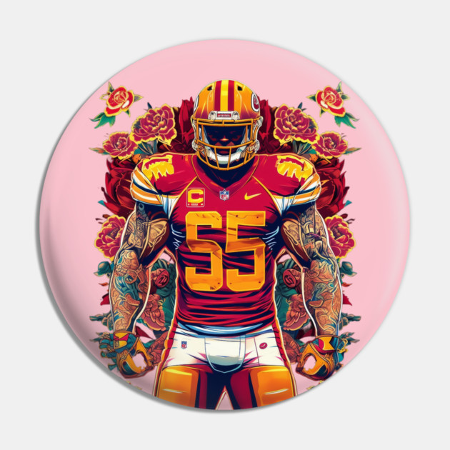 America Football With Tattoo Rose Pin by animegirlnft