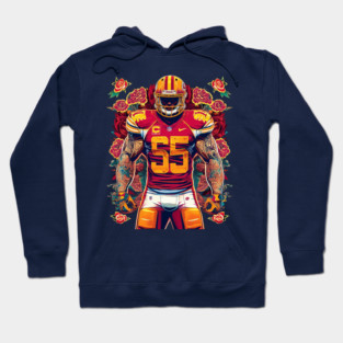 America Football With Tattoo Rose Hoodie