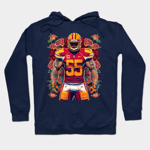 America Football With Tattoo Rose Hoodie by animegirlnft