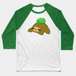 Sloth and Little Chameleon Baseball T-Shirt
