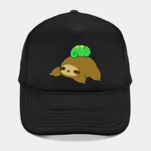 Sloth and Little Chameleon Hat