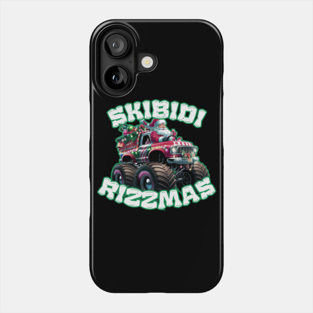 Skibidi Rizzmas Monster Truck Phone Case by Creatifly Graphic Tees